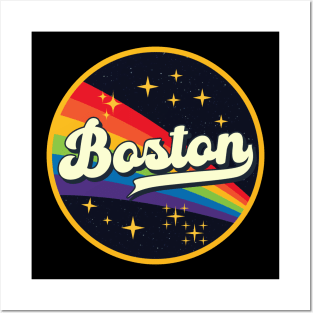 Boston // Rainbow In Space Vintage Style Posters and Art